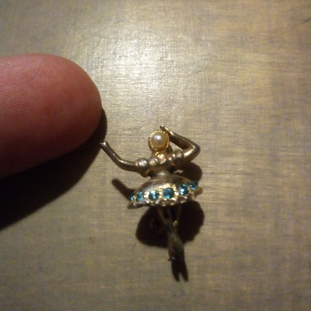 Tiny Little Vintage Ballerina Pin Brooch